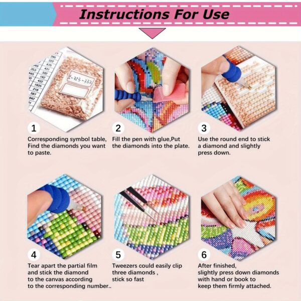 YIYUE Diamond Art Painting Kits for Beginners, Full Round Drill 5D Digital Painting Kit, Cat Paint for Adults, DIY Paint by Numbers for Relaxation and Home Wall Decor 12x12inch, No.5 - Image 7